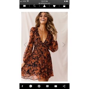 V neck/balloon sleeve dress